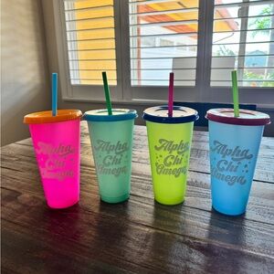 Colorful Tumbler Set Alpha Chi Omega